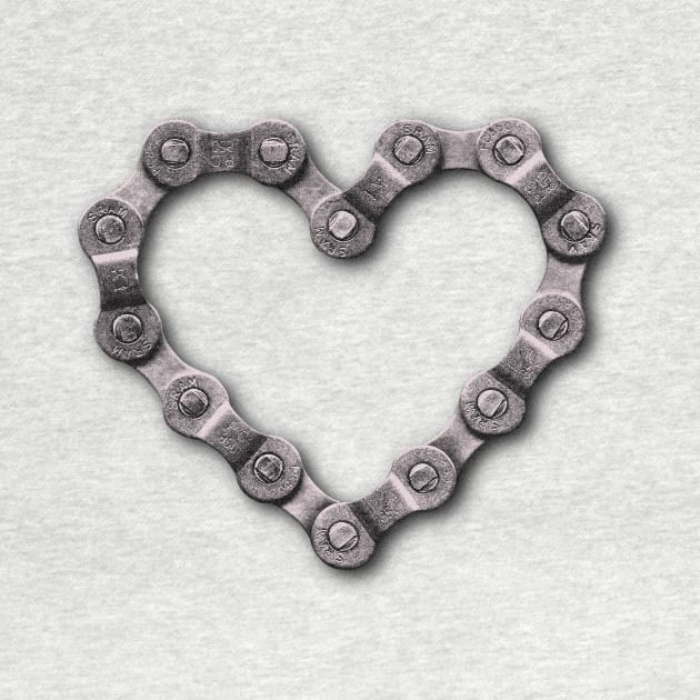 I Love My Bike, Bike Chain Heart by ExtraMedium